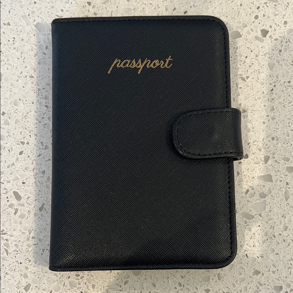 Black "passport" Travel Wallet with Snap Closure
